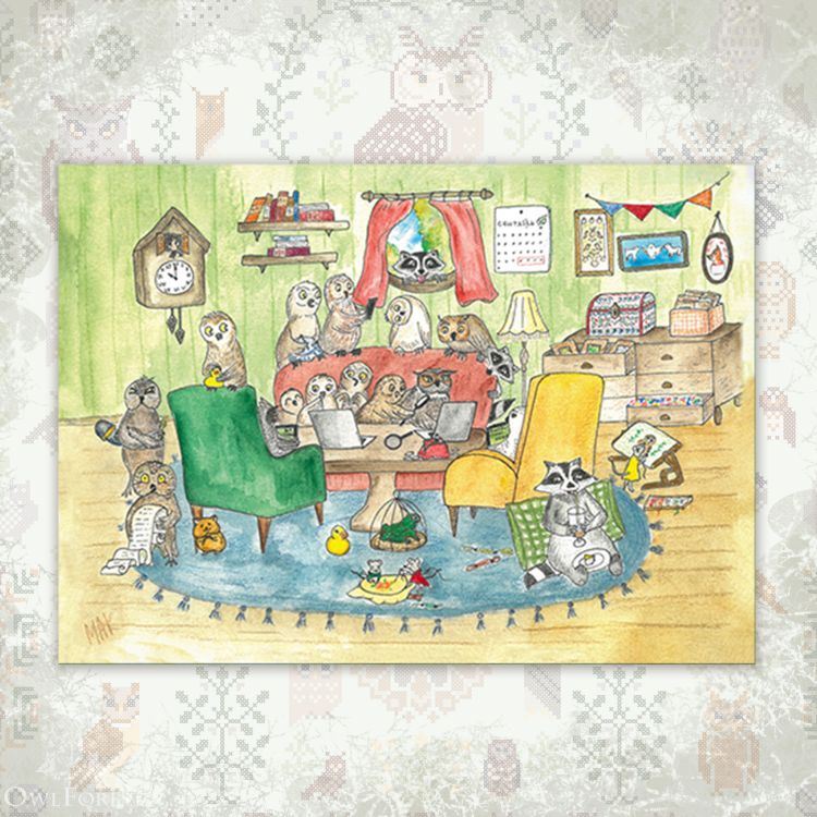 “Waiting for the Needlework Exhibition” Postcard