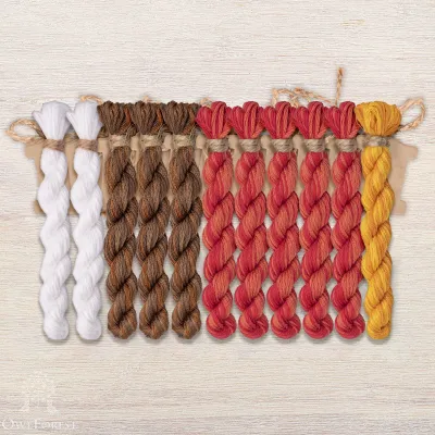Set of OwlForest Hand-Dyed Threads for the “Belarusian Motifs. Village” Chart (DMC)
