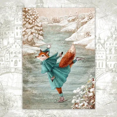 “Ice Dancing” Postcard