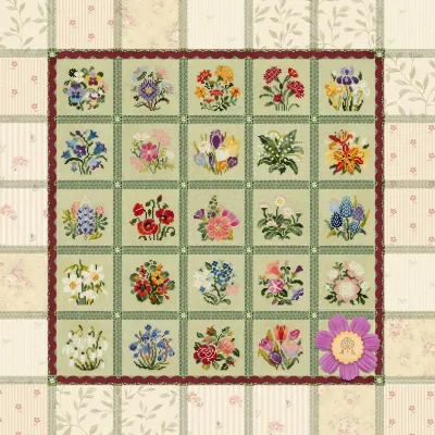 Digital embroidery chart “Flower  Bowl”