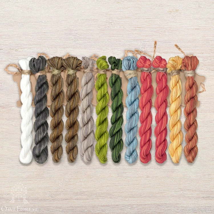 Set of OwlForest Hand-Dyed Threads for the “Owl Labor Day” (Thread Trade n.a. Kirov) 