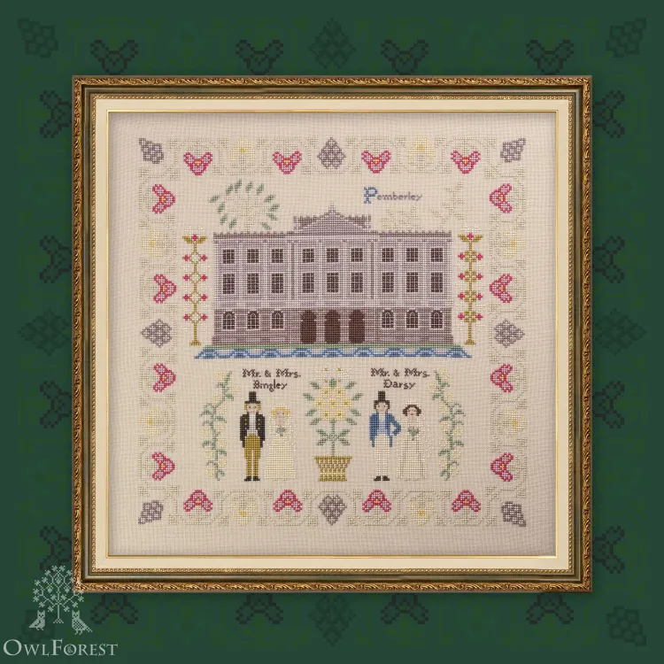Digital embroidery chart “Pride and Prejudice. Part three. Pemberley.”