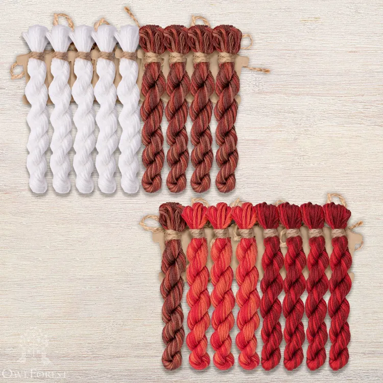 Set of OwlForest Hand-Dyed Threads for the “Kitchen Corner” Chart (DMC)