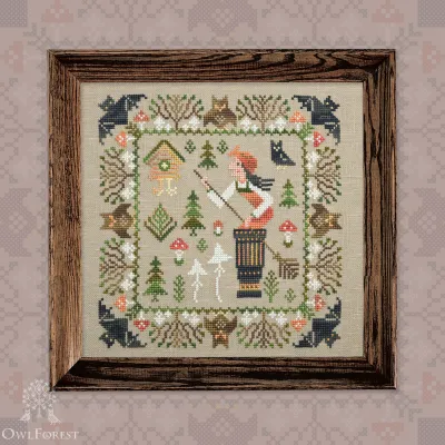 Printed embroidery chart “Baba Yaga”