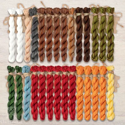 Set of OwlForest Hand-Dyed Threads for the “Fairy Tale Alphabet” Chart (Thread Trade n.a. Kirov)