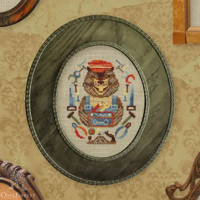 Printed embroidery chart “The Beaver Portrait”