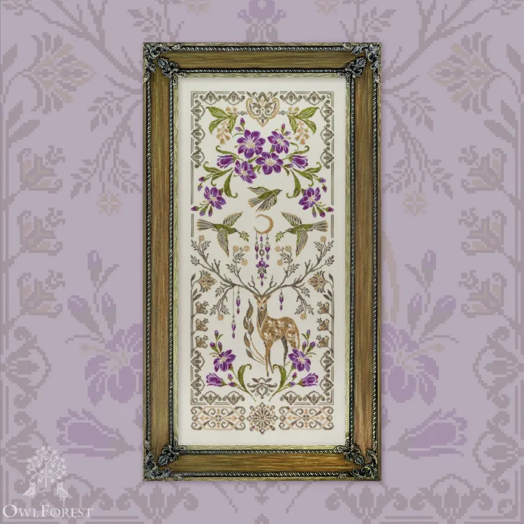 Printed embroidery chart “Moon Deer”