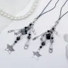 Scissor Fob “Black Vintage” Silver Metal Color Fittings