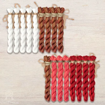 Set of OwlForest Hand-Dyed Threads for the “Kitchen Corner” Chart (Thread Trade n.a. Kirov)