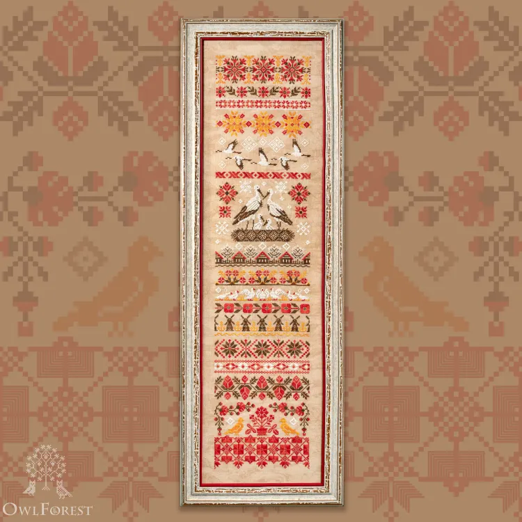 Printed embroidery chart “Belarusian Motifs. Storks”