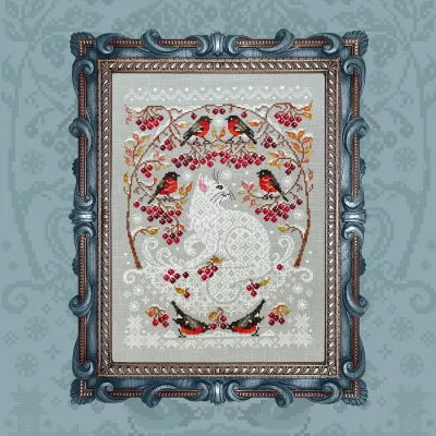Printed embroidery chart “Snow Cat”