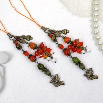 Scissor Fob “Fox Forest” Bronzy Metal Color Fittings