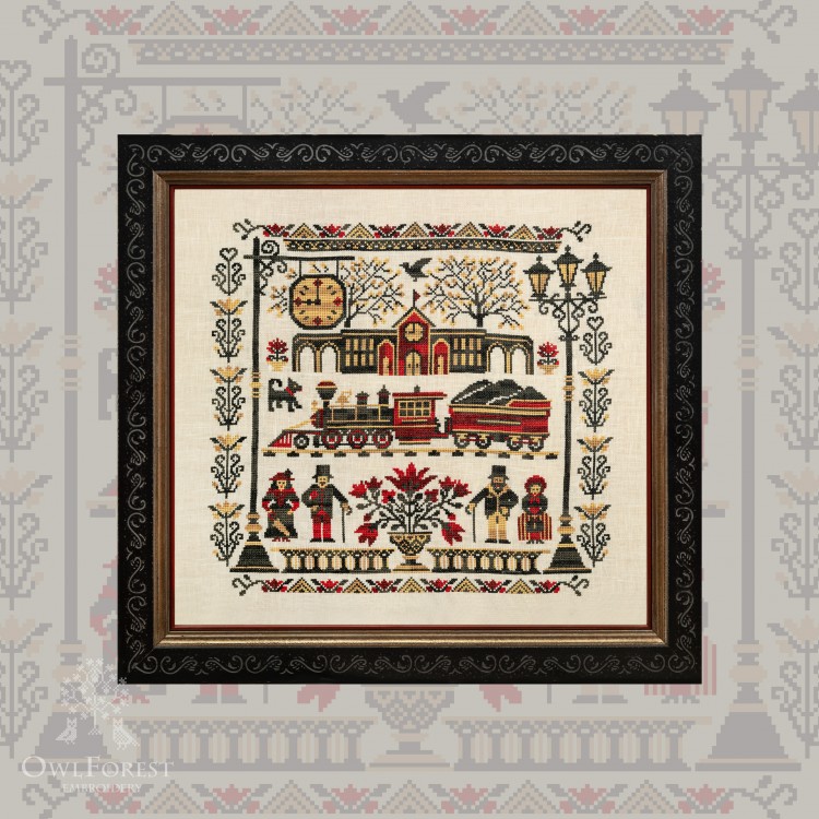 Digital embroidery chart “At the Railway Station”