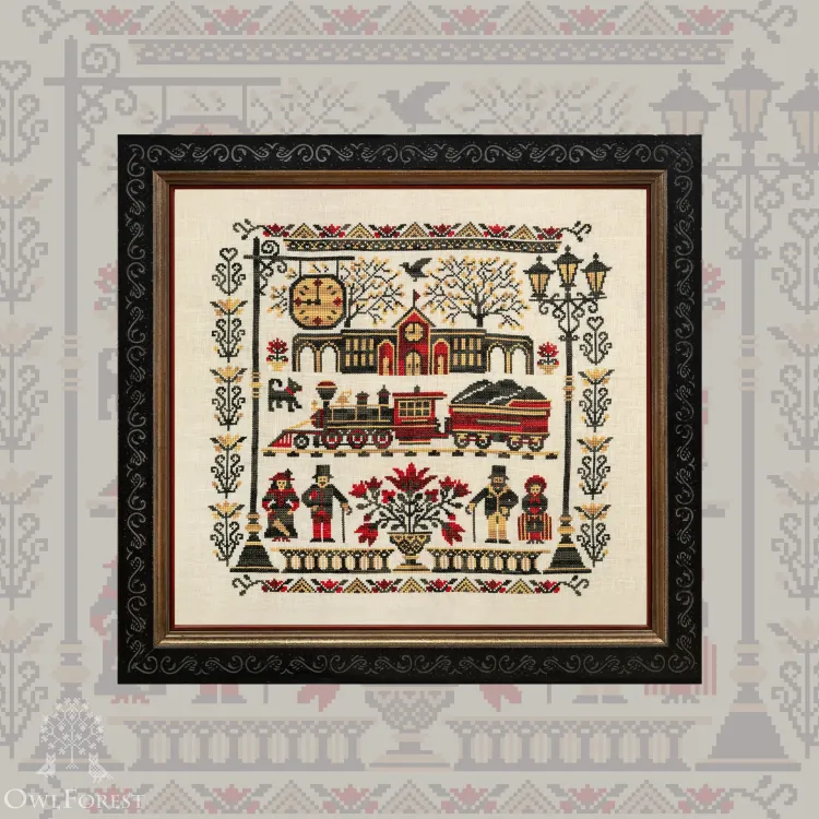 Digital embroidery chart “At the Railway Station”