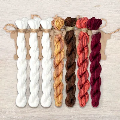 Set of OwlForest Hand-Dyed Threads for the “Winter Scenes. Park” Chart (Thread Trade n.a. Kirov)