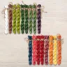 Set of OwlForest Hand-Dyed Threads for the “Fruit and Berry Bowl” Chart (Thread Trade n.a. Kirov)