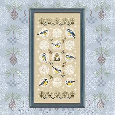 Digital embroidery chart “Snowflake Titmice”