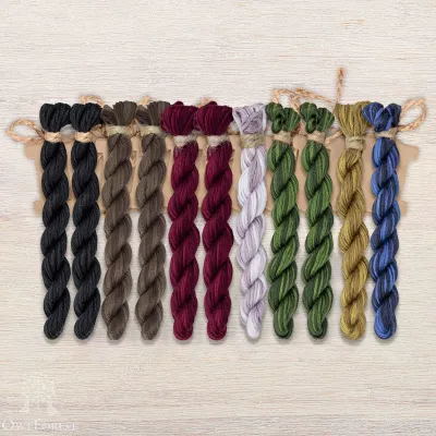 Set of OwlForest Hand-Dyed Threads for the “Magpie's Porridge” Chart (Thread Trade n.a. Kirov)