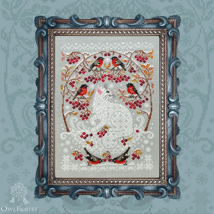 Digital embroidery chart “Snow Cat”