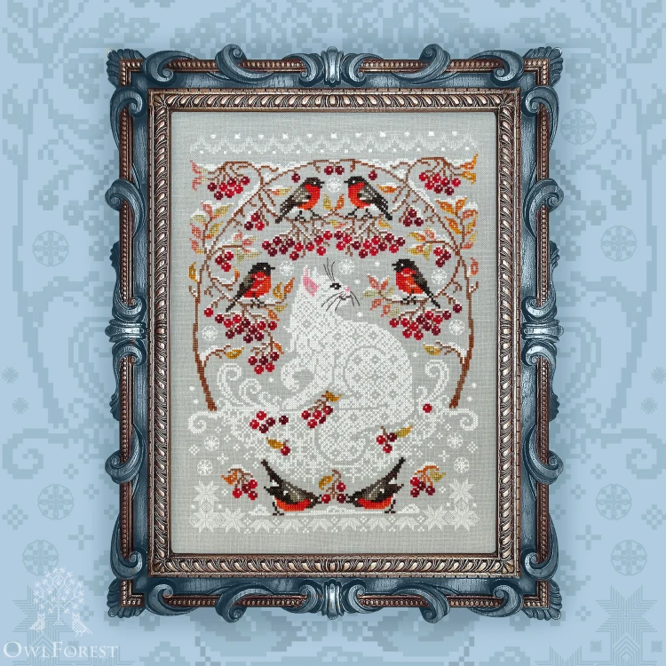 Digital embroidery chart “Snow Cat”