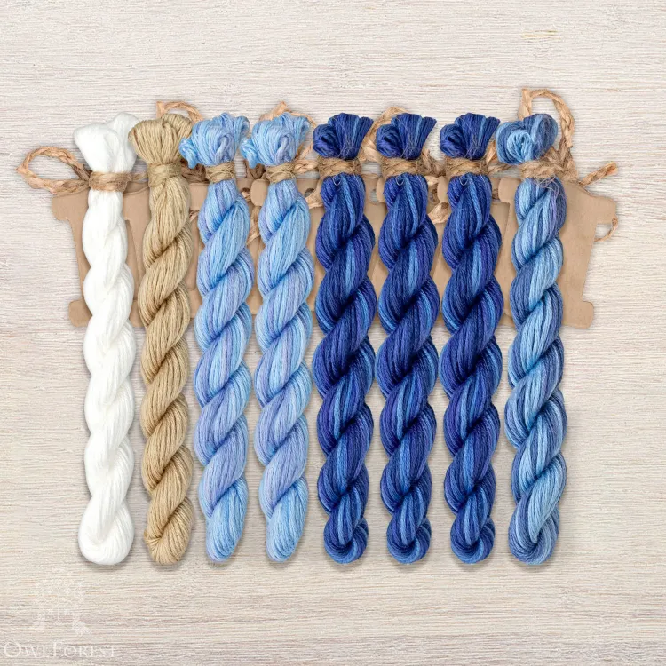 Set of OwlForest Hand-Dyed Threads for the “Kvassnik” Chart (Thread Trade n.a. Kirov)