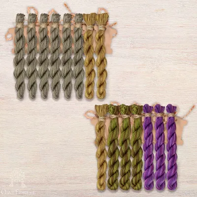 Set of OwlForest Hand-Dyed Threads for the “Moon Deer” Chart (Thread Trade n.a. Kirov)