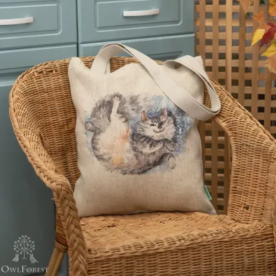 “Cattus” Linen Shopping Bag 