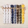 Set of OwlForest Hand-Dyed Threads for the “Snowflake Titmice” Chart (DMC)
