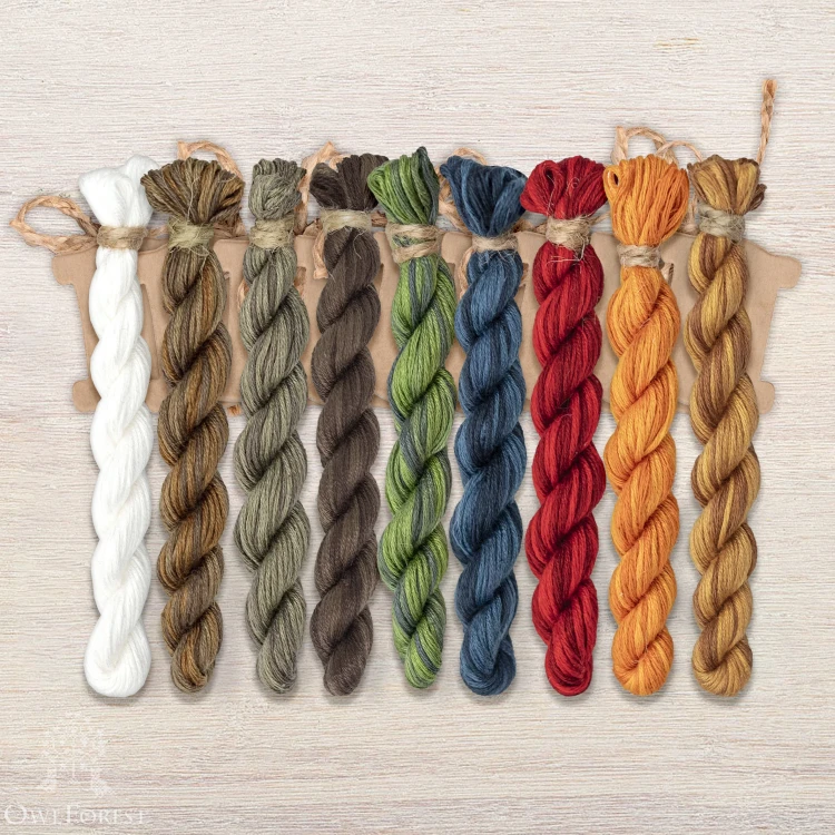 Set of OwlForest Hand-Dyed Threads for the “Needle and Thread Day” (Thread Trade n.a. Kirov) 