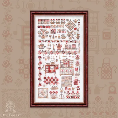 Printed embroidery chart “Vintage Kitchen”