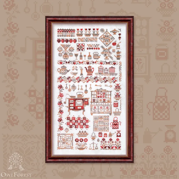Printed embroidery chart “Vintage Kitchen”