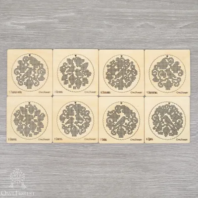 Set of Perforated Plywood Forms for the “Winter Birds” Charts