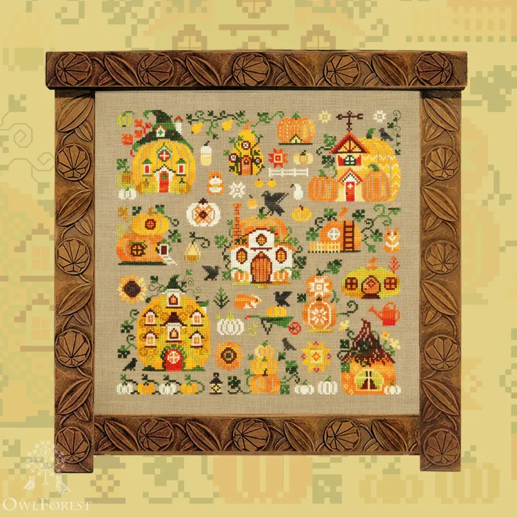 Embroidery kit “Pumpkin Houses”