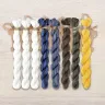 Set of OwlForest Hand-Dyed Threads for the “Snowflake Titmice” Chart (Thread Trade n.a. Kirov)