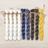 Set of OwlForest Hand-Dyed Threads for the “Snowflake Titmice” Chart (Thread Trade n.a. Kirov)