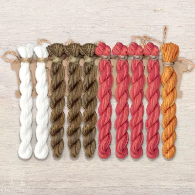 Set of OwlForest Hand-Dyed Threads for the “Belarusian Motifs. Storks” Chart (Thread Trade n.a. Kirov)