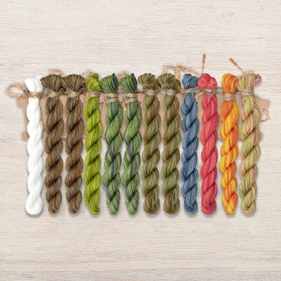 Set of OwlForest Hand-Dyed Threads for the “Pear Havest” (Thread Trade n.a. Kirov) 