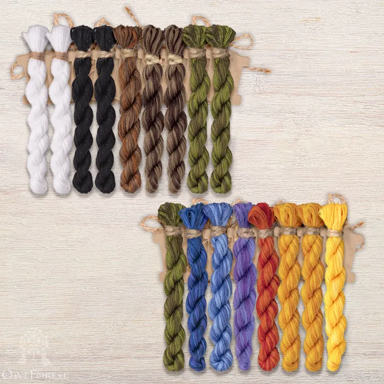 Set of OwlForest Hand-Dyed Threads for the “Dancing Butterflies” Chart (DMC)