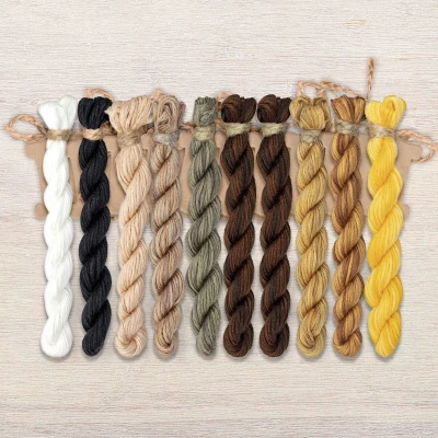 Set of OwlForest Hand-Dyed Threads for the “Owlstice” (Thread Trade n.a. Kirov) 