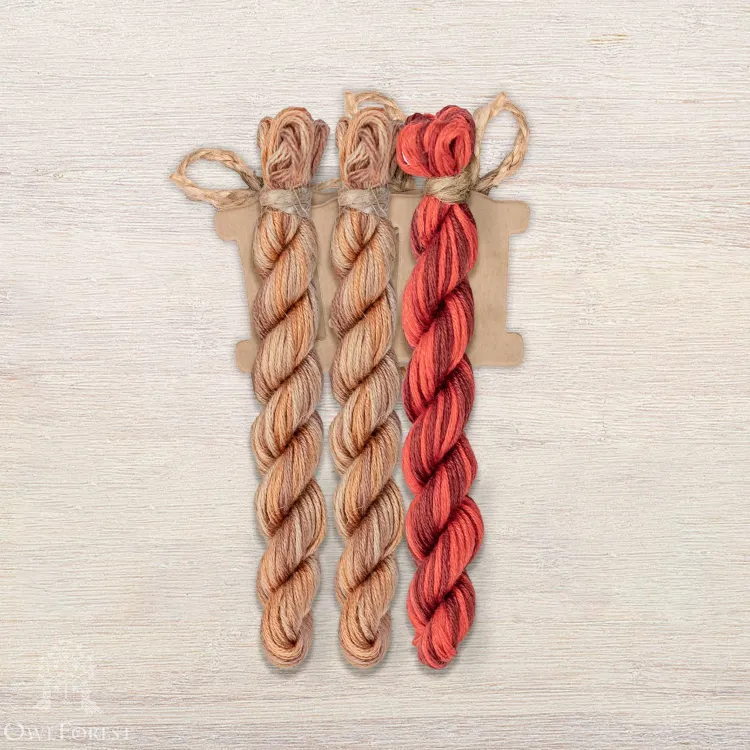 Set of OwlForest Hand-Dyed Threads for “Vintage Kitchen” Chart (Thread Trade n.a. Kirov)