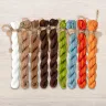 Set of OwlForest Hand-Dyed Threads for the “Owl Roundelays” Chart (Thread Trade n.a. Kirov)
