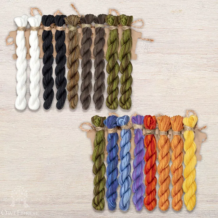 Set of OwlForest Hand-Dyed Threads for the “Dancing Butterflies” Chart (Thread Trade n.a. Kirov)