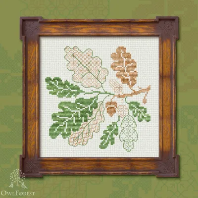 Free embroidery digital chart “Oak Branch”