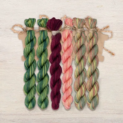 Set of OwlForest Hand-Dyed Threads for the “Tulip Tree” Chart (Thread Trade n.a. Kirov)