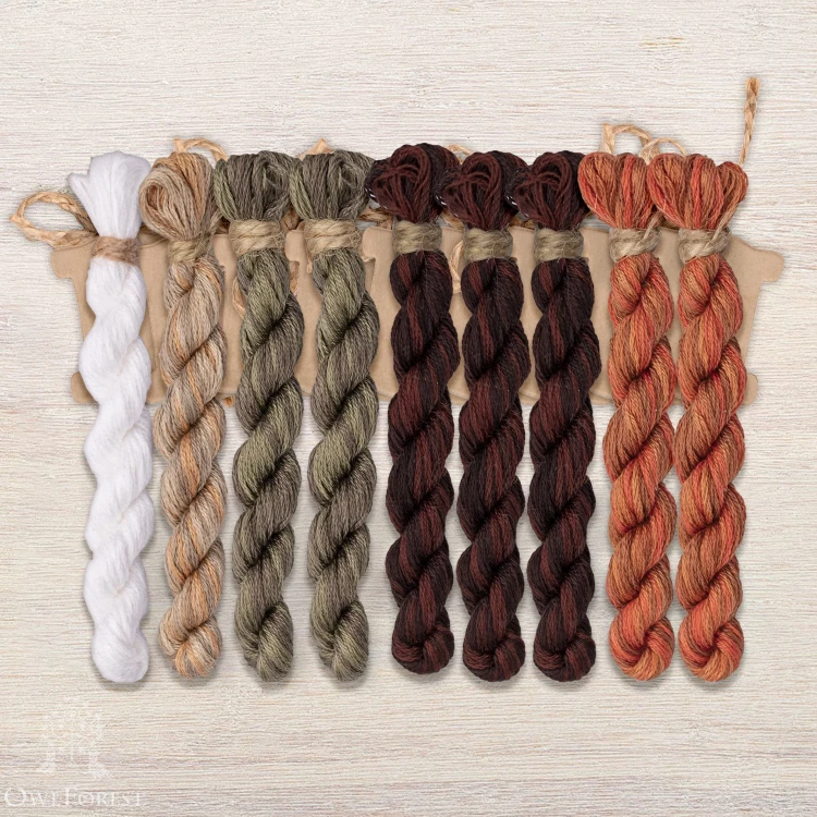 Set of OwlForest Hand-Dyed Threads for the “Catstice” (DMC) 