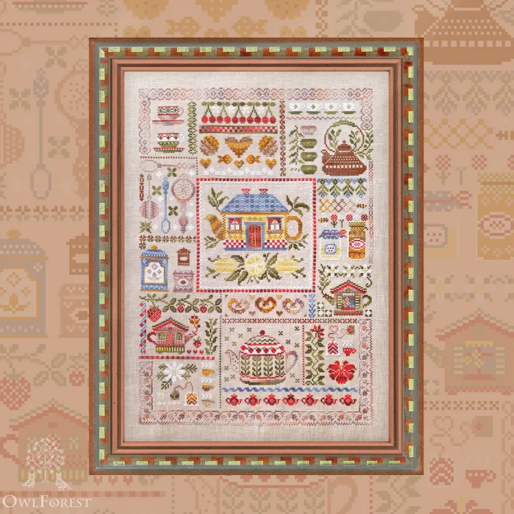 Digital embroidery chart “Tea Sampler”