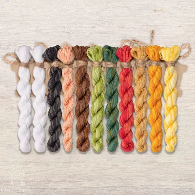 Set of OwlForest Hand-Dyed Threads for the “Matryoshka Dolls” Chart (DMC)