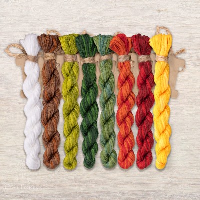 Set of OwlForest Hand-Dyed Threads for the “Harvest Season. Peppers” Chart (DMC)