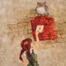 “Postal Owls” Linen Shopping Bag 