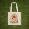 “Postal Owls” Linen Shopping Bag 